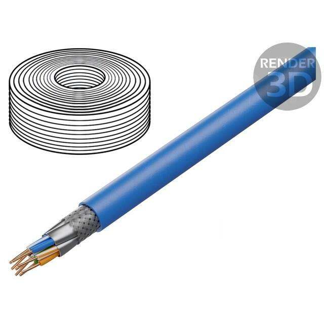 DIGITUS Wire; S/FTP; Cat 6a; 4x2x23AWG