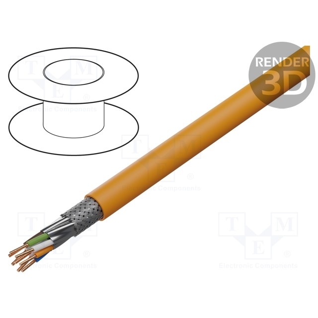 DIGITUS Wire; S/FTP; Cat 7; 4x2x23AWG