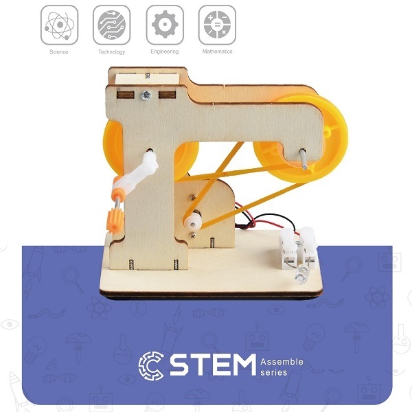 EXTRADIGITAL Wooden Assembly Kit Hand-Crank Power