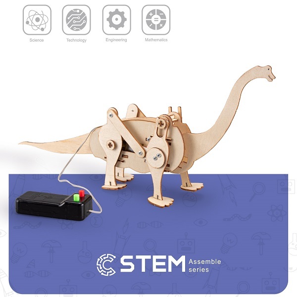 EXTRADIGITAL Wooden Assembly Kit Robot Brachiosaurus
