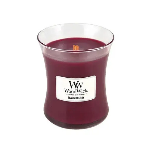 WoodWick Black Cherry scented candle with