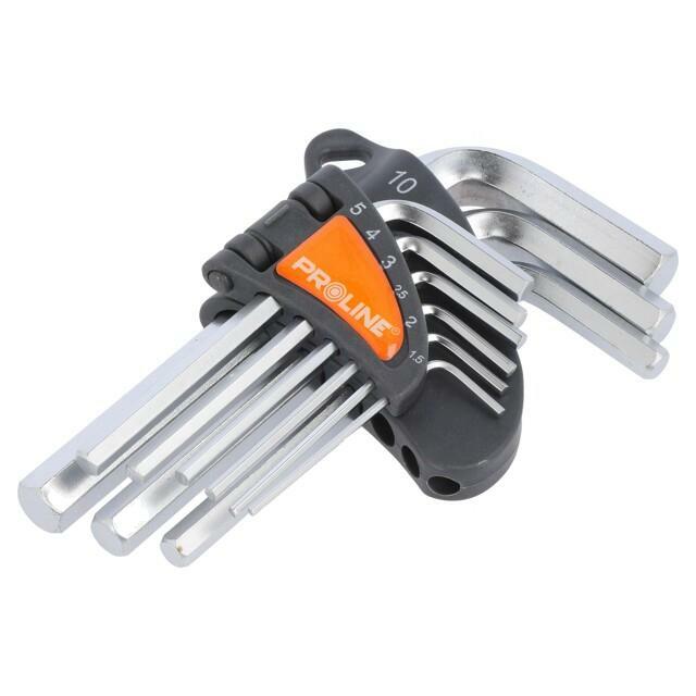 PROLINE Wrench: hex key-set; Chrom-vanadium steel