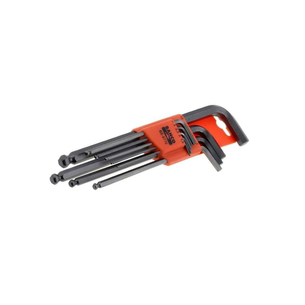 BAHCO Wrench: hex key-set; Chrom-vanadium steel