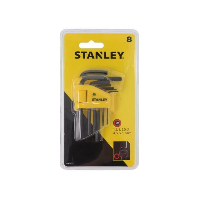 STANLEY Wrench: hex key-set; Plating: black