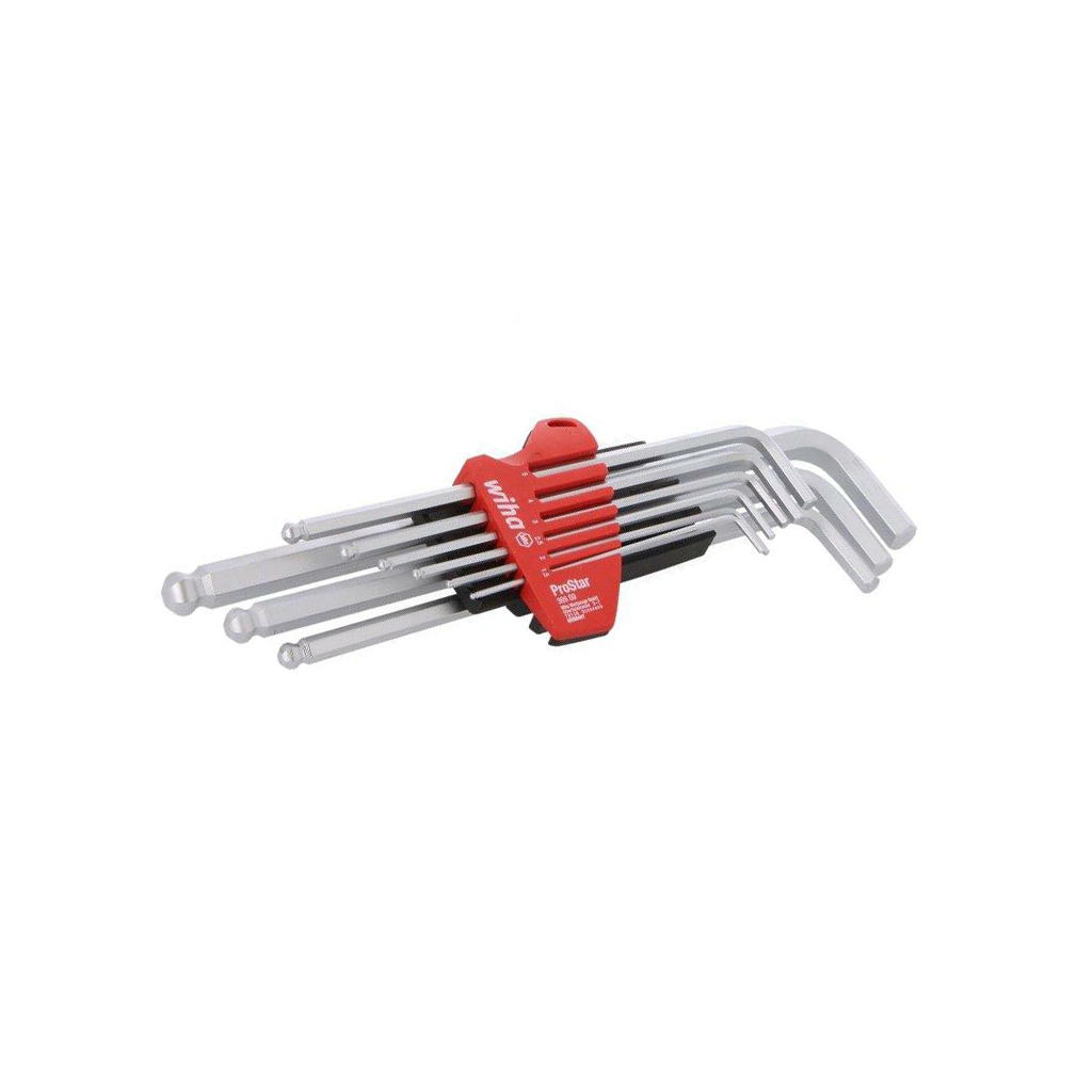 Wrench: hex key-set; spherical; Chrom-vanadium steel