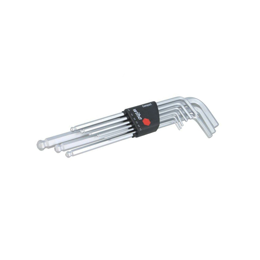 Wrench: hex key-set; spherical; Chrom-vanadium steel