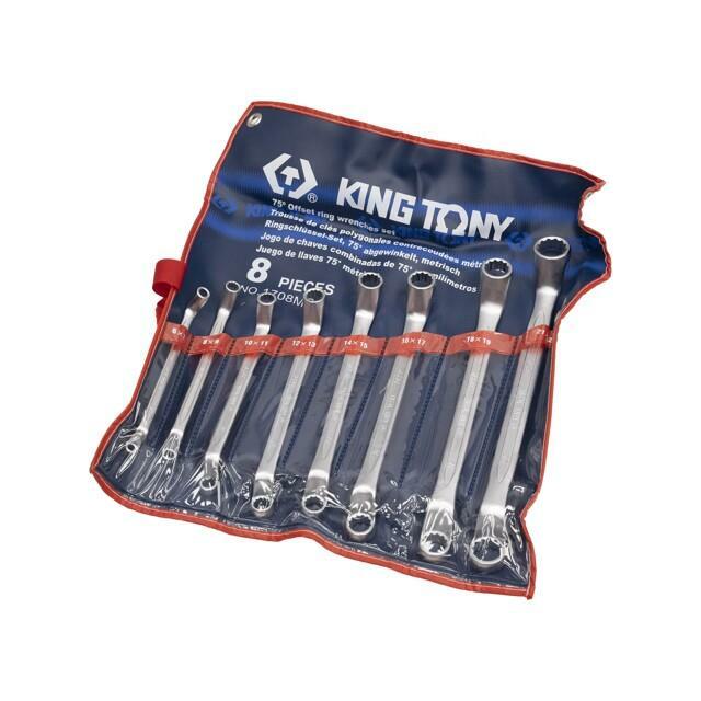 KING TONY Wrench-set; box,bent; 8pcs