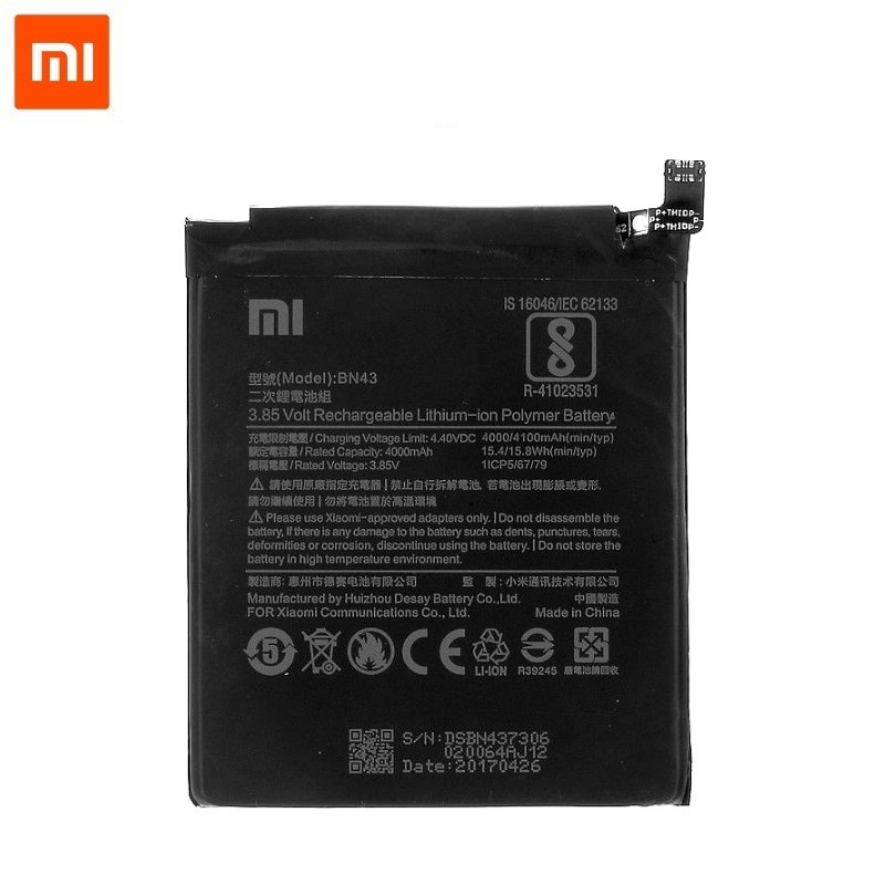 Xiaomi BN43 Oriģināla Baterija Mobilajam Telefonam