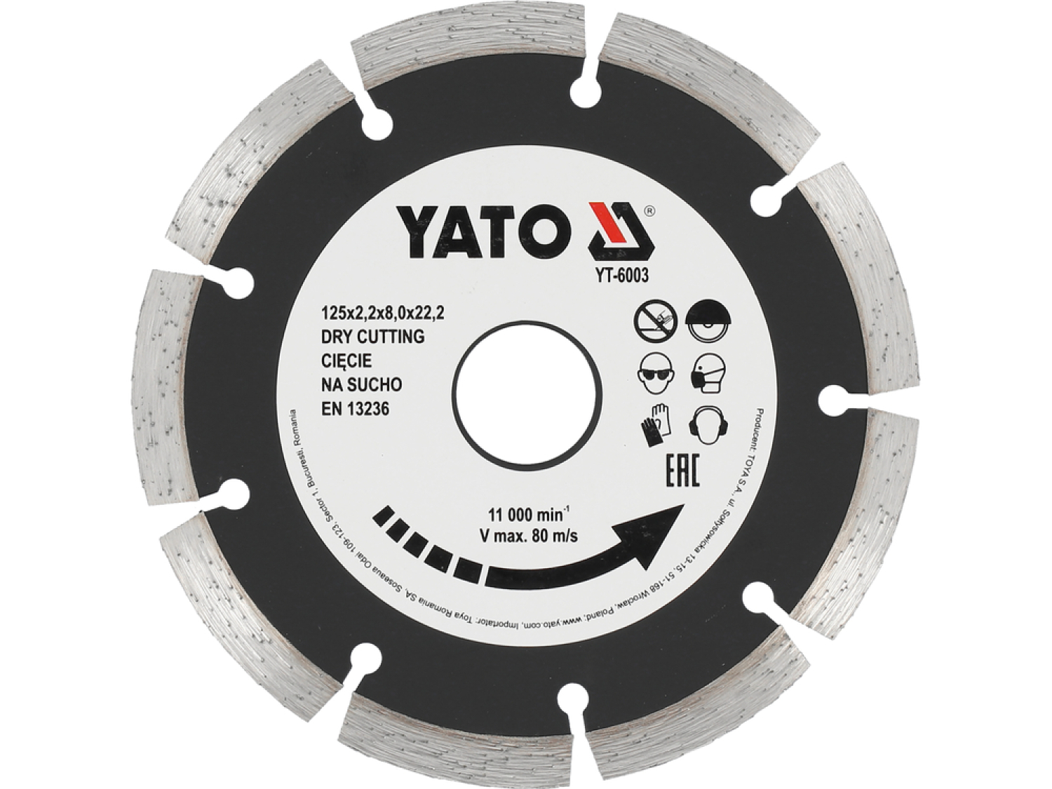 Yato Dimanta Griešanas Disks YT-6003, 125mm