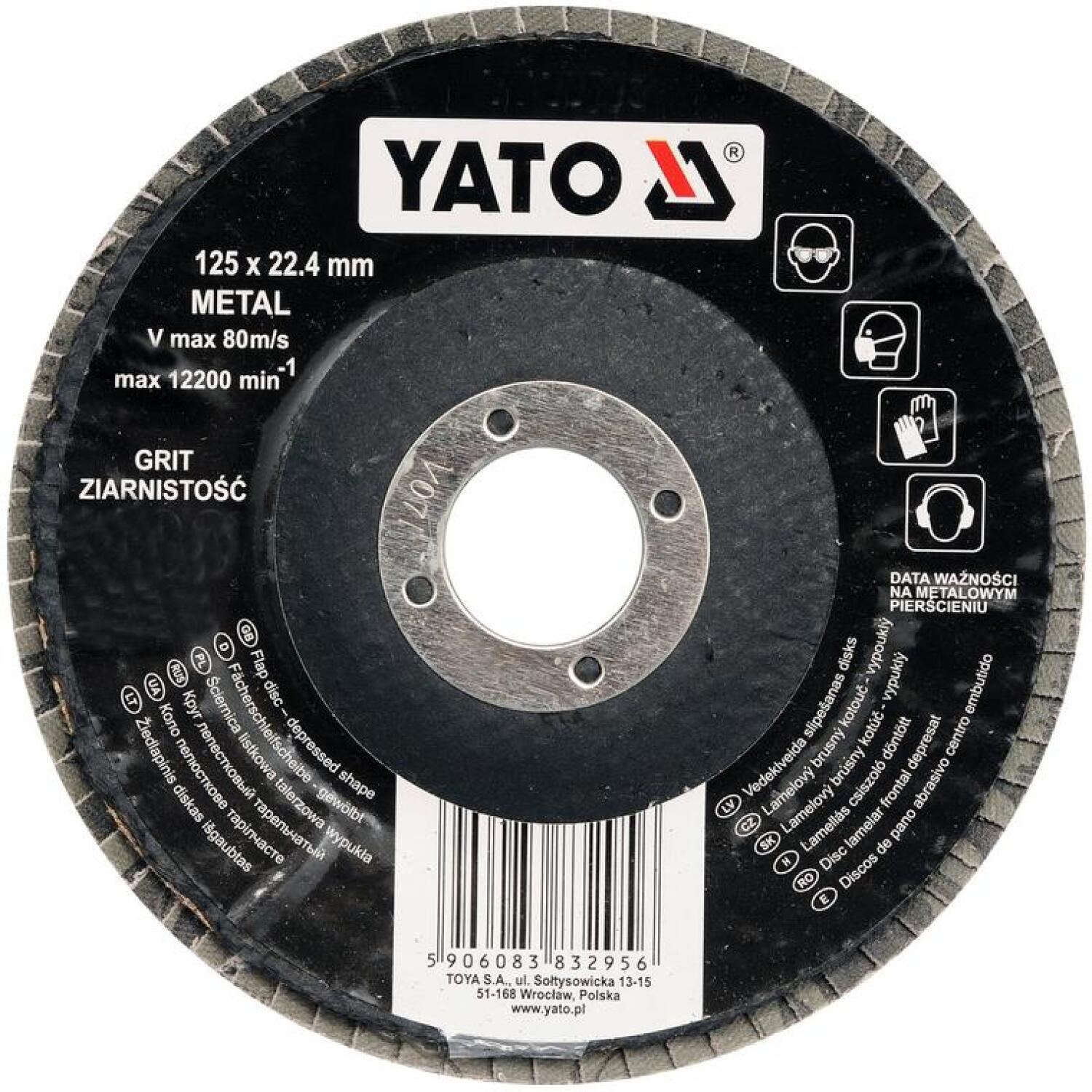 YATO Vēdekļveida slīp.disks D125x22 mm