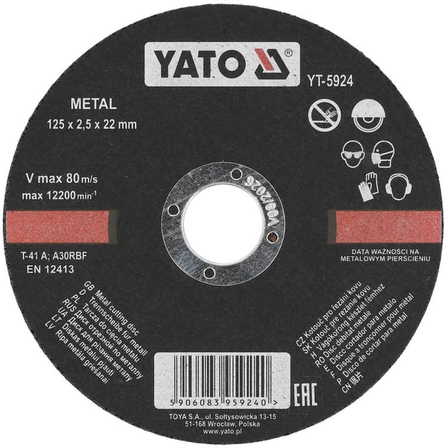 Yato metāla griešanas disks YT-5924, 125mm
