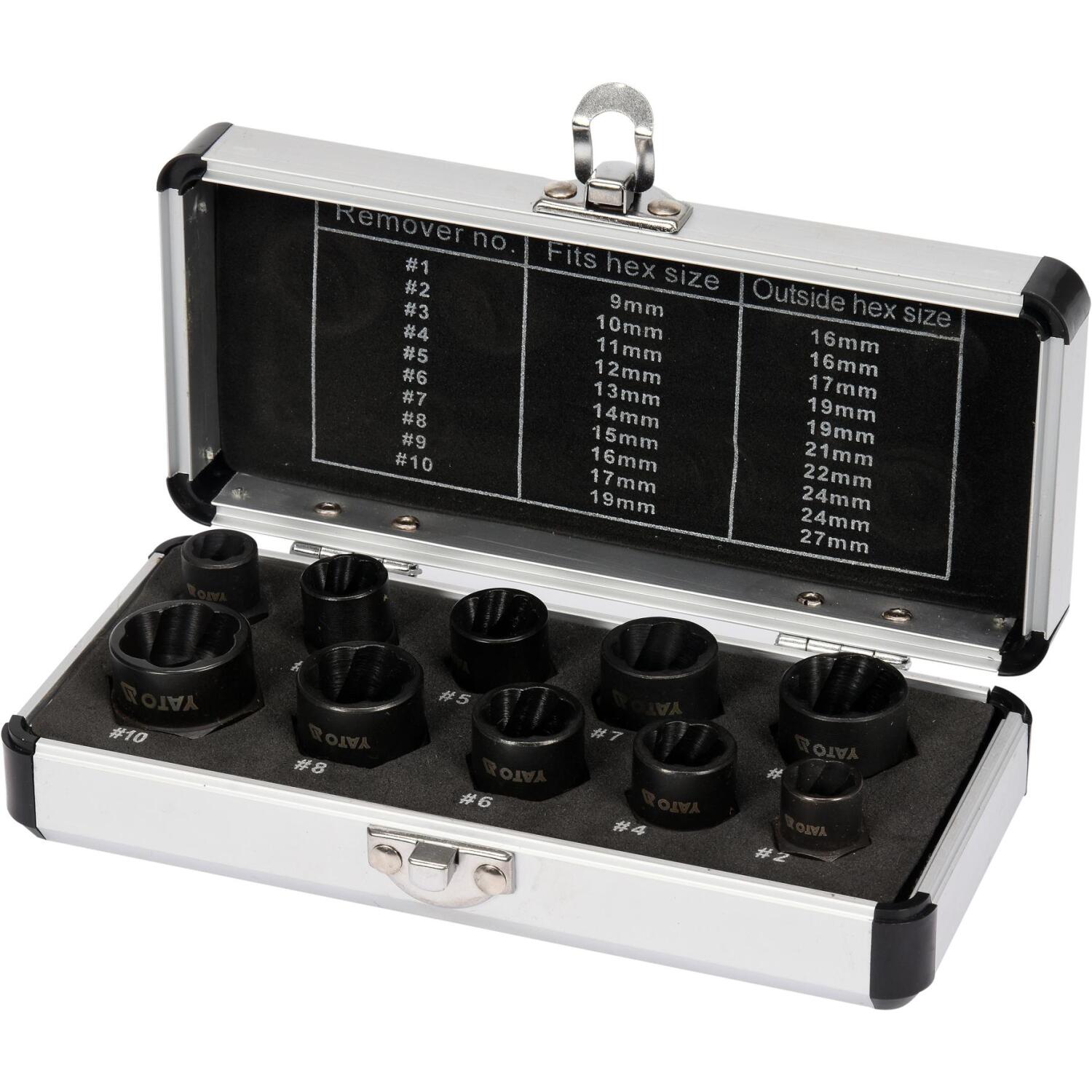 YATO Uzgriežņu Ekstraktoru Komplekts 3/8" (10gab