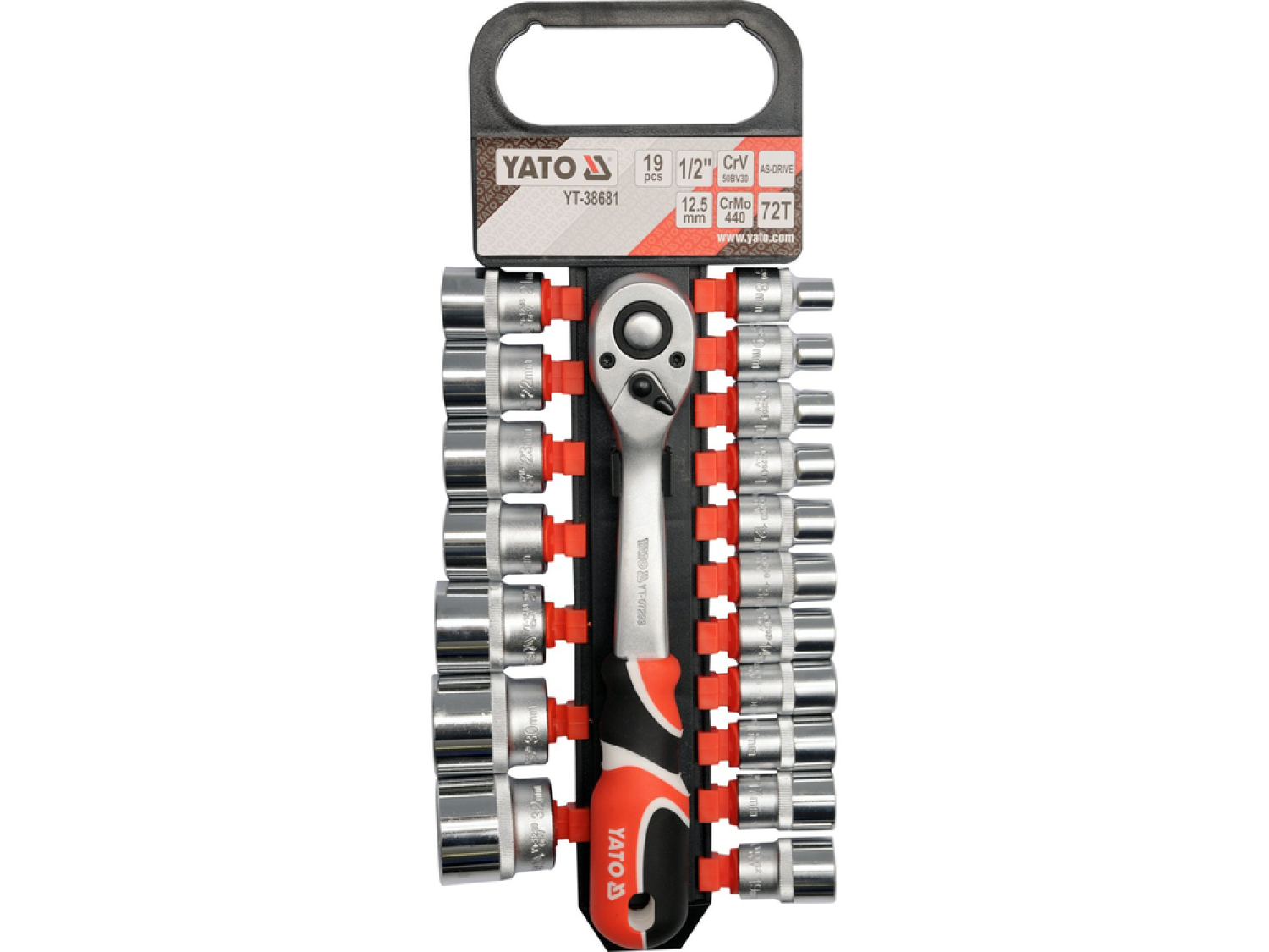 Yato YT-38681 Instrumentu komplekts 1/2", 19gab