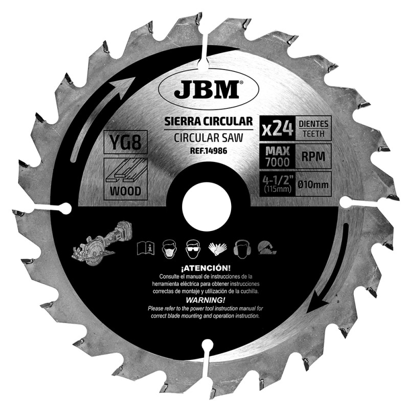 Zāģa ripa 24z 115mm kokam, JBM