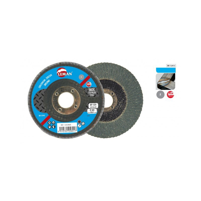 LEMAN Ziedlapiņu slīpdisks 125mm, gr 40