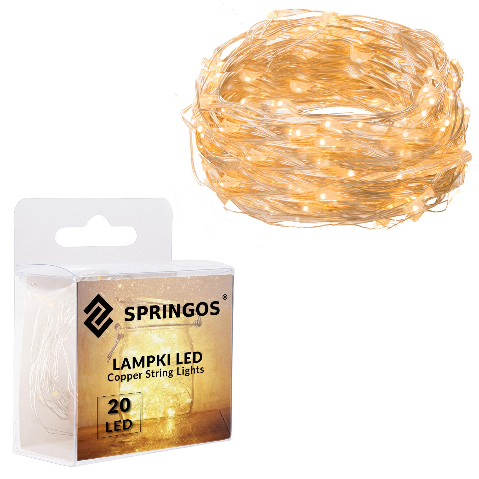 Ziemassvētku eglītes lampiņas 20 LED Springos