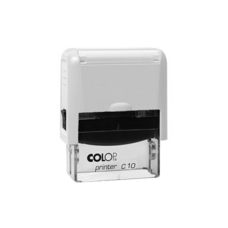 Zīmogs COLOP Printer C10, balts/caurspīdīgs korpuss