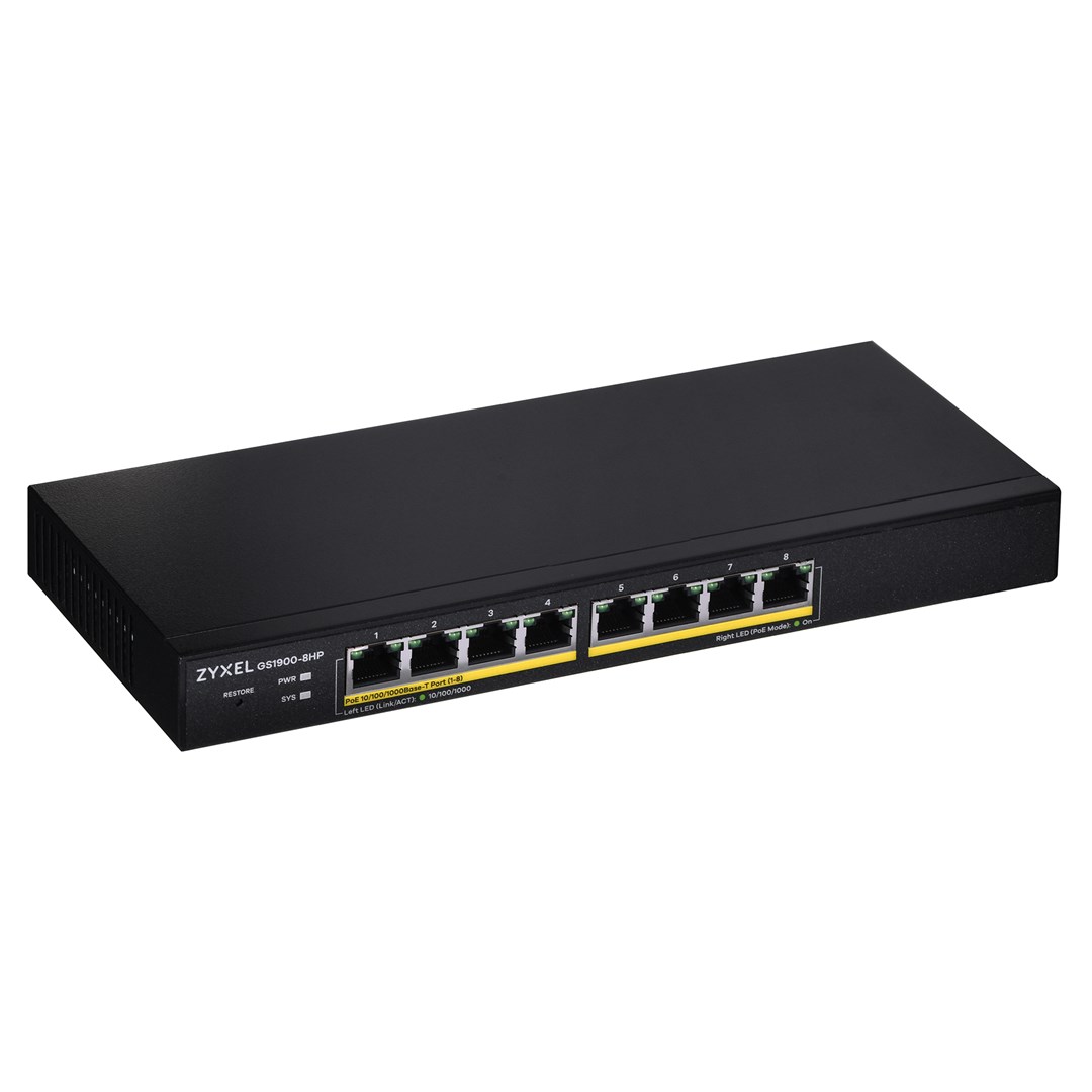 Zyxel GS1900-8HP v3 pārvaldīts L2 Gigabit